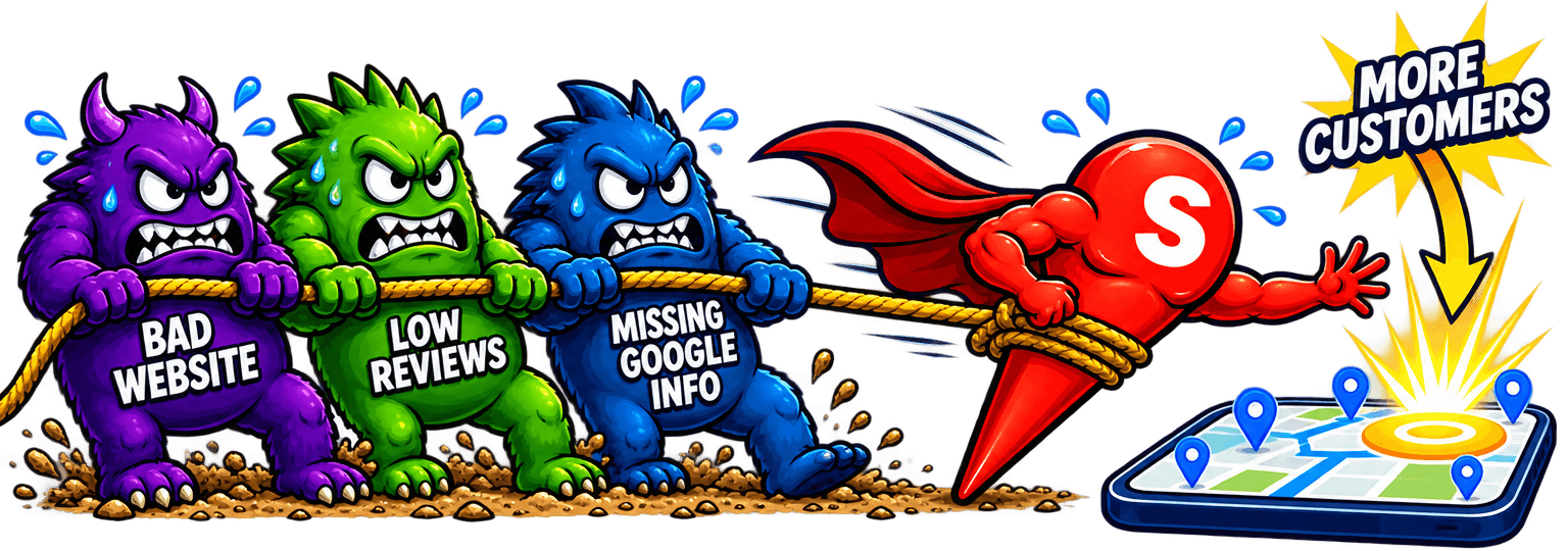 Local Super Business overcoming weak websites, missing reviews and absent Google profiles to win more customers